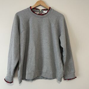 J Crew Women’s Gray Sweatshirt 2X Buffalo Check